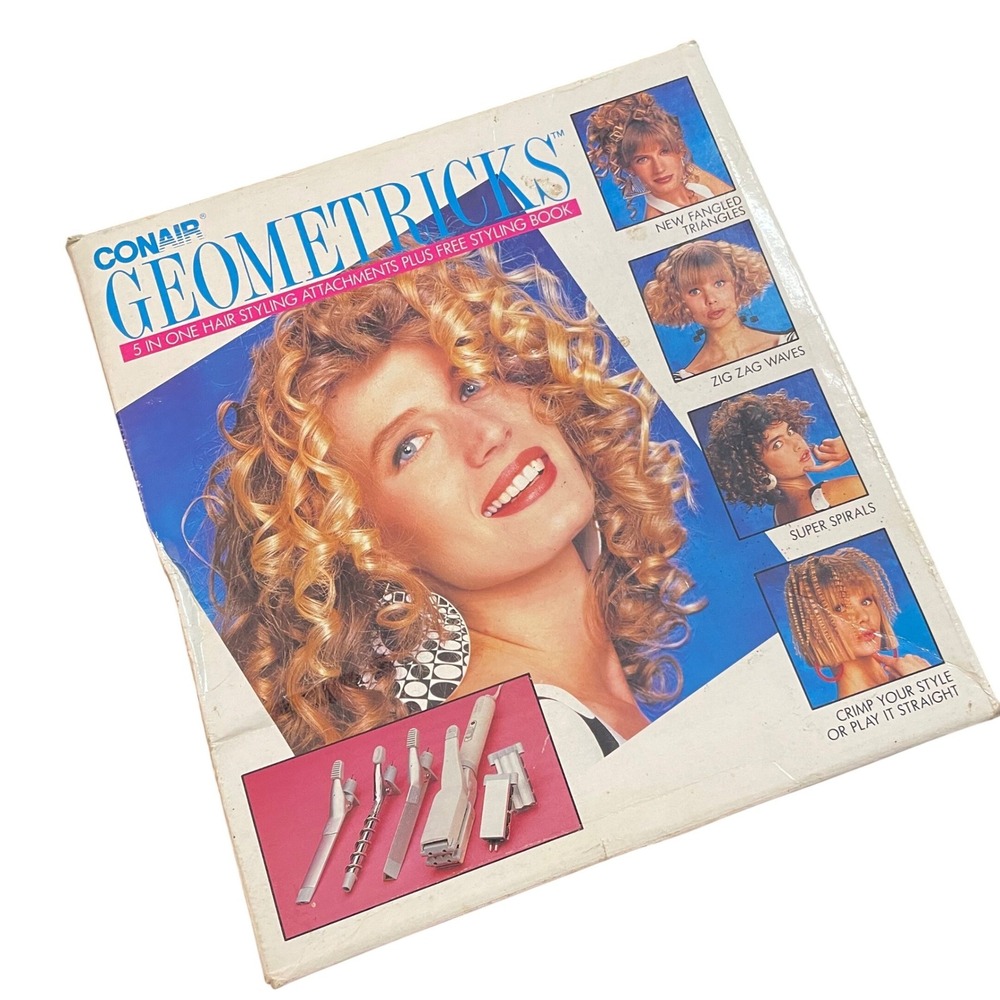 Conair‎ Geometrics 5 in 1 Hair Styling System Vintage 1989 Crimper Waver C8600N